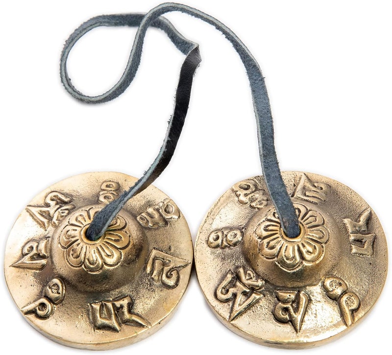 HIMALAYAN BAZAAR Tingsha Cymbals Bells - Easy To Play - Meditation Mindfulness Chime For Chakra Healing Spiritual Dharma Gifts Handcrafted Tibetan By (Ohm Mani) - Image 2